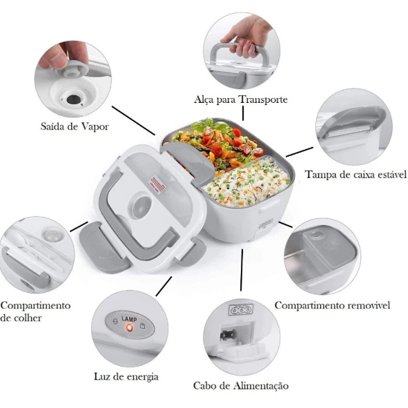 Marmita Elétrica Veicular Bivolt – Aqueça Suas Refeições em Qualquer Lugar!