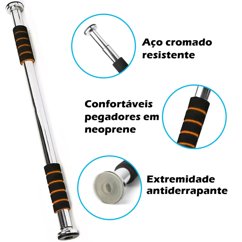 Barra Fixa Horizontal Ajustável para Porta - Treinamento de Costas, Crossfit e Exercícios de Musculação