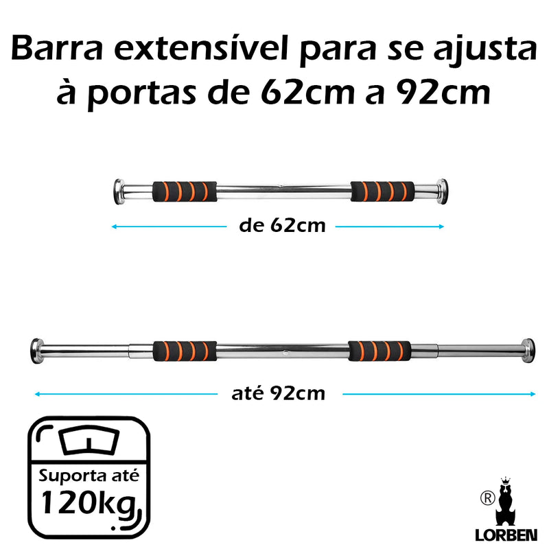 Barra Fixa Horizontal Ajustável para Porta - Treinamento de Costas, Crossfit e Exercícios de Musculação