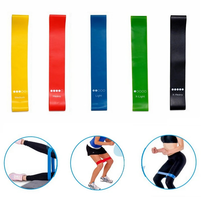 Kit com 5 Faixas Elásticas para Exercícios - Multifuncional para Yoga, Fisioterapia e Treino