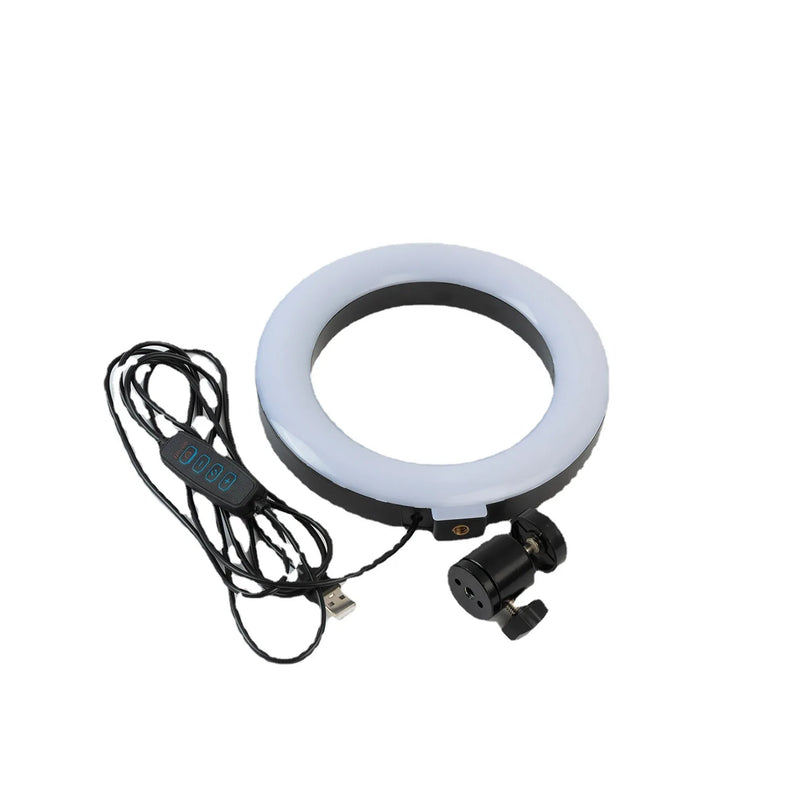 Ring Light LED de Mesa com Tripé Pequeno - 16cm (6 Polegadas) - Iluminação para Vídeos e Fotos