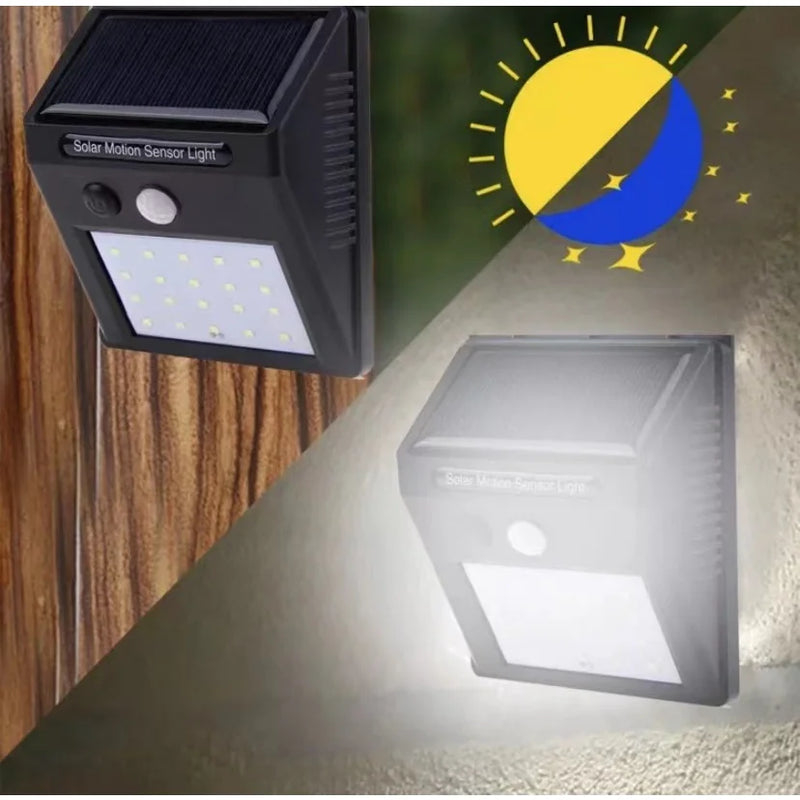 Luminária Solar LED com Sensor de Presença Automático - 20 LEDs