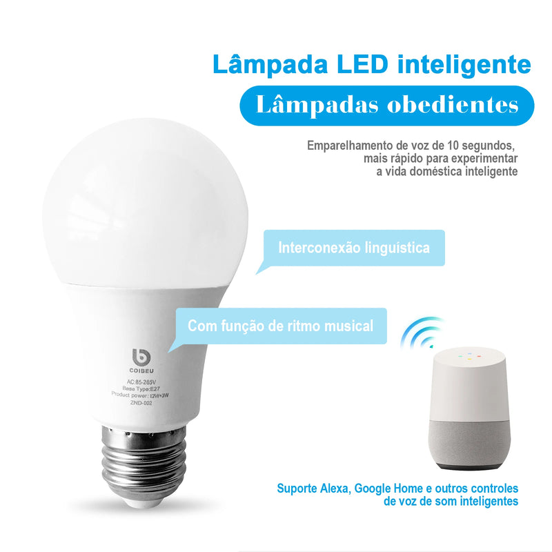 Lâmpada LED Inteligente 15W Compatível com Alexa - Iluminação Smart