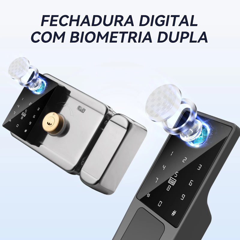 Fechadura Inteligente à Prova d'Água Tuya com WiFi - Impressão Digital, Senha Digital, e Controle Remoto via App